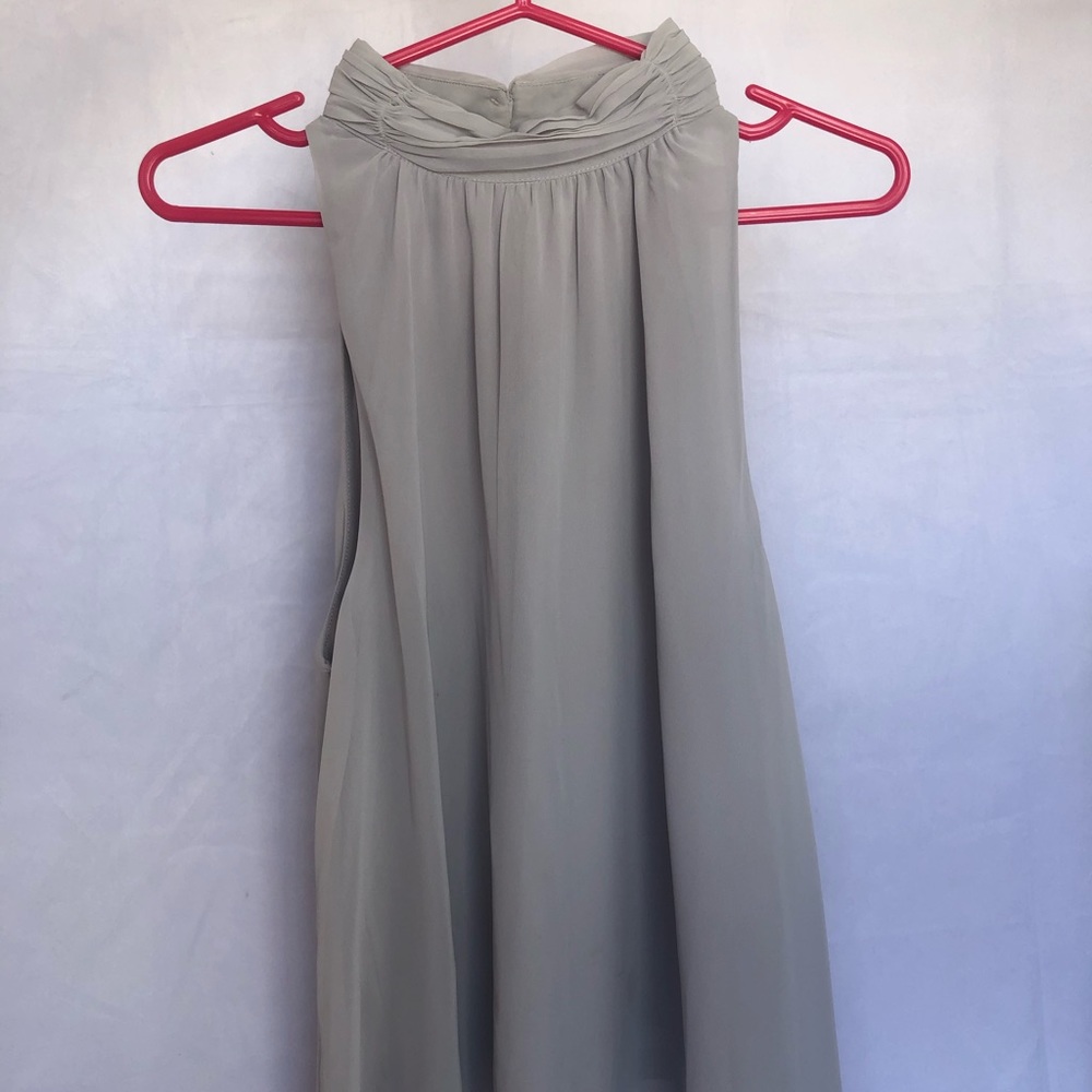 Grey high-neck blouse